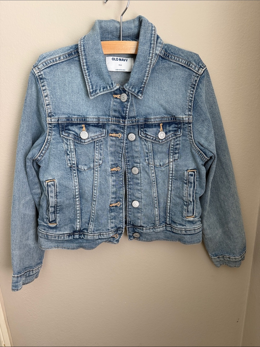 Old Navy Girls Light Wash Blue Denim Jacket Size Medium 8Y